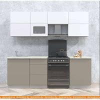 Кухня Интерлиния Мила Матте 2.3 Б (белый/луна/опал светлый) картинка