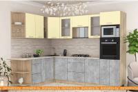 Кухня Интерлиния Мила 1.88x2.8 левая (ваниль-бетон-травертин) картинка