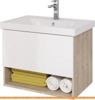 Тумба под умывальник Dreja Perfecto 70 99.0812 (дуб эврика/белый гл.) картинка