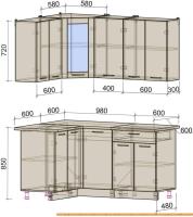 Кухня Интерлиния Мила 12x16 (антрацит/вудлайн кремовый) картинка