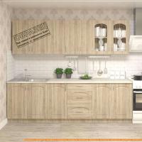 Кухня Кортекс-мебель Корнелия Ретро 2.5м (ясень белый/королевский опал) картинка