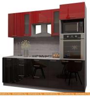Кухня Интерлиния Мила Gloss 2.3 (красный-черный) картинка