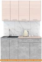 Кухня Интерлиния Мила Лайт 1.4-60 (вудлайн кремовый-бетон-бискайская сосна) картинка