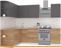 Кухня Интермебель Микс Топ-18 2x1.7м левая (графит серый-дуб крафт зол-дуб зол) картинка