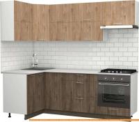 Кухня S-Company Клео крафт 1.2x2.3 левая (дуб харбор эспрессо/дуб харбор зол.) картинка