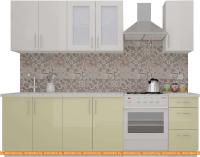 Кухня ВерсоМебель ВерсоЛайн 3-2.0 (белый 001/ваниль 102) картинка