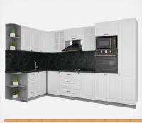 Кухня Интерлиния Мила Деко 1.68x3.2 левая (белый-белый-кастилло темный) картинка