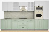 Кухня Интерлиния Мила Деко 3.4 (белый-мята-опал светлый) картинка