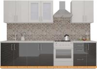 Кухня ВерсоМебель ВерсоЛайн 7-2.3 (белый 001/черный 020) картинка