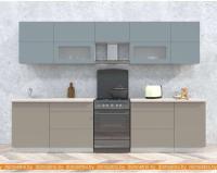 Кухня Интерлиния Мила Матте 3.1 Б (океан/луна/травертин серый) картинка