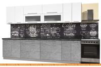 Кухня Интерлиния Мила Пластик 3.1 В (мрамор глянец-белый глянец-кастилло темный) картинка