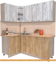 Кухня Интерлиния Мила 12x19 (дуб белый-дуб золотой-дуб бунратти) картинка