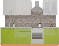 Кухня ВерсоМебель ВерсоЛайн 7-2.1 (белый 001/лайм яркий 026) картинка