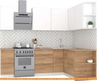 Кухня Интермебель Микс Топ-14 1.9x1.6м прав (бел прем-дуб крафт зол-дуб крафт зол) картинка