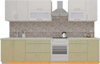 Кухня ВерсоМебель ВерсоЛайн 8-2.6 (белый 001/бежевый 002) картинка