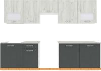 Кухня ВерсоМебель Эко-6 2.9 (дуб крафт белый/антрацит) картинка