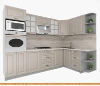 Кухня Интерлиния Мила Деко 1.68x2.8 правая (луна-луна-травертин серый) картинка