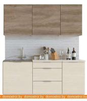 Кухня Интермебель Микс Топ-3 1.7м (дуб каньон-вудлайн кремовый-венато) картинка