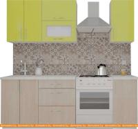 Кухня ВерсоМебель ВерсоЛайн 6-1.6 (зеленый лайм/ясень шимо светлый) картинка