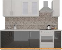 Кухня ВерсоМебель ВерсоЛайн 7-1.9 (белый 001/черный 020) картинка