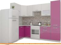 Кухня ВерсоМебель ЭкоЛайт-5 1.2x2.6 правая (белый/лиловый) картинка