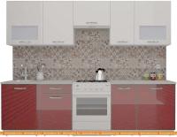 Кухня ВерсоМебель ЭкоЛайт-5 2.6 (белый/рубиново-красный) картинка