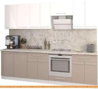 Кухня Кастанье Марта 2.6 (белый глянец/серый камень) картинка