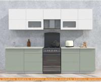 Кухня Интерлиния Мила Матте 2.9 Б (белый/мята/опал светлый) картинка