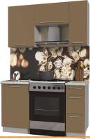 Кухня Интерлиния Мила Пластик 1.4 А (капучино глянец/опал светлый) картинка