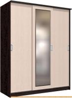 Шкаф-купе Интерлиния Неаполь АН-012-18-01 БФ (дуб молочный/дуб венге) картинка