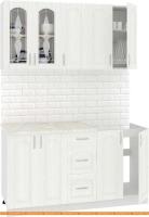 Кухня Кортекс-мебель Корнелия Ретро 1.5м (ясень белый/марсель) картинка