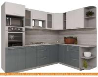 Кухня Интерлиния Мила Gloss 1.88x2.8 правая (белый-асфальт) картинка