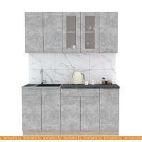 Кухня Интерлиния Мила 15 (бетон-бетон-кастилло темный) картинка