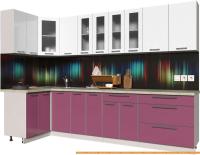 Кухня Интерлиния Мила Пластик 1.2x3.0 (гортензия гл/белый гл/опал светлый) картинка