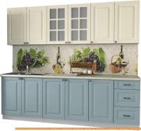 Кухня Интерлиния Мила Деко 2.4 А (слоновая кость/океан/опал светлый) картинка