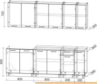 Кухня Интерлиния Мила Лайт 2.3 (вудлайн кремовый/антрацит) картинка