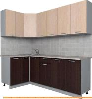 Кухня Интерлиния Мила Лайт 1.2x2.2 (дуб молочный/дуб венге) картинка