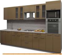 Кухня Интерлиния Мила Gloss 3.2 (капучино-капучино) картинка