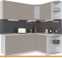 Кухня Интерлиния Мила Матте 1.5x2.0 А правая (луна-луна-травертин серый) картинка