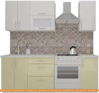 Кухня ВерсоМебель ВерсоЛайн 8-1.6 (белый 001/ваниль 102) картинка