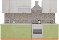 Кухня ВерсоМебель ВерсоЛайн 4-2.4 (белый 001/нежно-зеленый 032) картинка