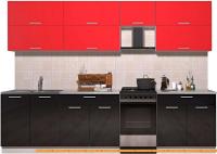 Кухня Интерлиния Интерлиния Мила Gloss 50-29 (красный/черный глянец) картинка