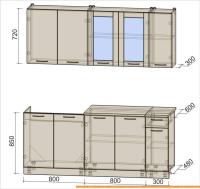 Кухня Интерлиния Мила 19 (антрацит/вудлайн кремовый) картинка