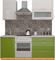 Кухня ВерсоМебель ВерсоЛайн 4-1.3 (белый 001/лайм яркий 026) картинка