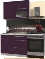 Кухня Интерлиния Мила Пластик 1.9 В (слива глянец/опал светлый) картинка