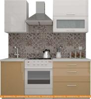 Кухня ВерсоМебель ВерсоЛайн 8-1.3 (белый 001/капучино 103) картинка