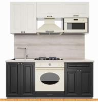 Кухня Интерлиния Мила Деко 1.8 (слоновая кость-пепел-травертин серый) картинка