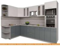 Кухня Интерлиния Мила Gloss 1.68x3.0 левая (белый-асфальт) картинка