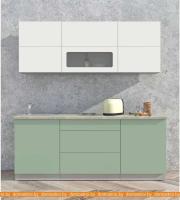 Кухня Интерлиния Мила Матте 2.0 А (белый/мята/опал светлый) картинка