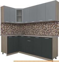 Кухня Интерлиния Мила 12x22 (антрацит/серебро) картинка